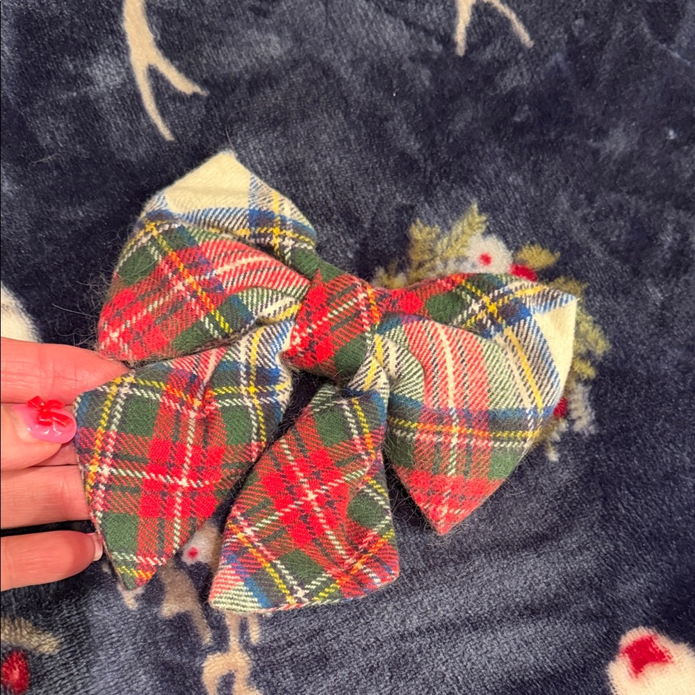 The Foggy Dog Tartan Plaid Dog Bow - Large
